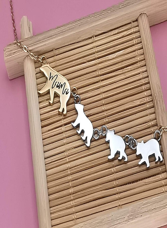 Beffy Mama Bear Necklace with 3 Three Cubs for Women, Mom Daughter Pendant for Mothers Day Birthday Christmas - Image 5